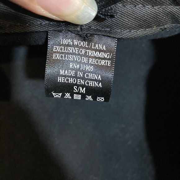 100% Wool Newsboy Cabbie Hat Vntg Black Size S/M - Picture 8 of 9